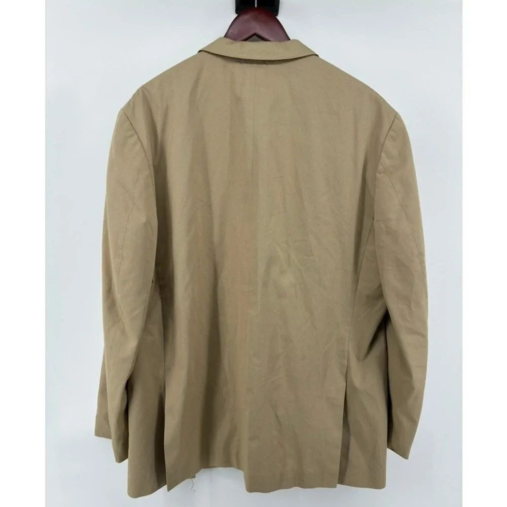 J Crew Crosby Blazer 46L Tan Khaki Cotton Sport Coat Bemberg Lined Jacket